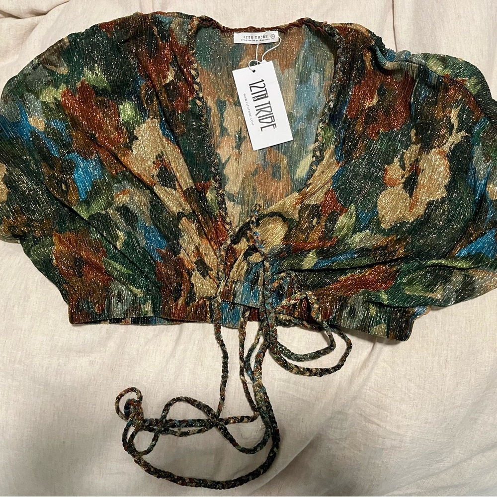 12th Tribe crop wrap top
